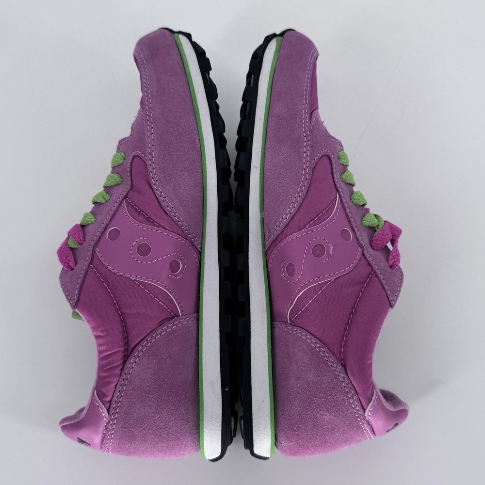 Saucony Jazz Low Pro Womens Sneakers Purple Pink Green Retro Suede Size 8 - Picture 5 of 7